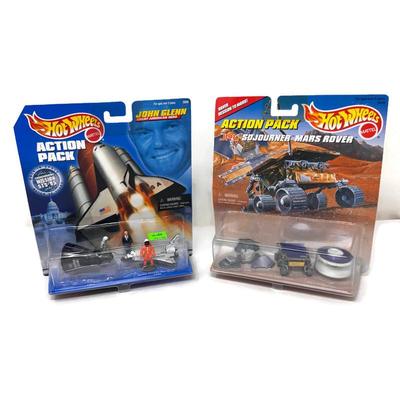 Hot Wheels Action Pack Lot (2) John Glenn Space Shuttle Discovery Sojourner Mars Rover | NASA 199