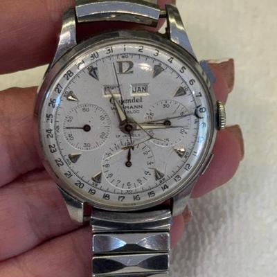 Vintage Chandel Wittnauer Genève Chronograph Calendar Watch – Swiss Made, 