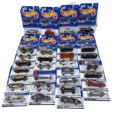 Hot Wheels Lot of 30 Blue Card Cars | Vintage 1990s Mattel Diecast