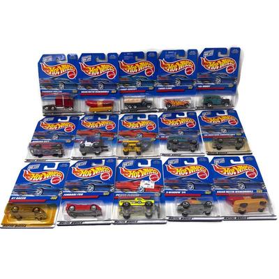 Hot Wheels Lot of 15 Blue Card Diecast Cars 1990s Vintage Mattel 
