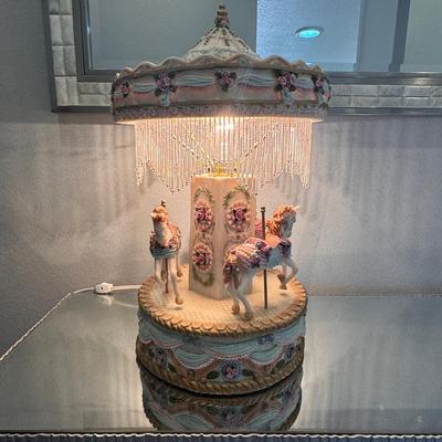 Vintage EK Carousel Horse Table Lamp Light 