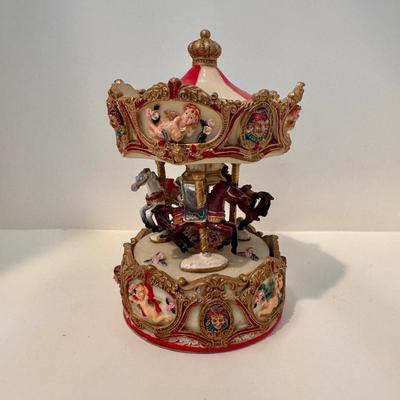 Vintage Cherub Carousel Music Box 