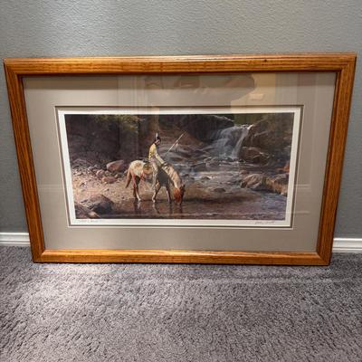 John Scott Signed “Watchful” Limited Edition Native American Print 