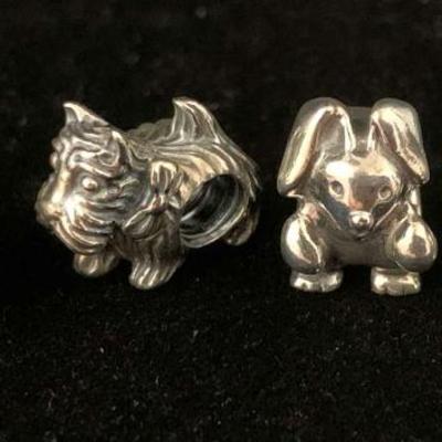 Sh957 pandora owl, scotty, rabbit and frog charms