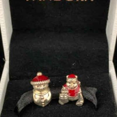 Sh904v pandora snowman and winnie the pooh honeypot christmas charms