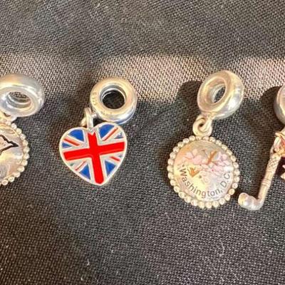Sh961 pandora travel charms minnesota, dc, canada and great britain