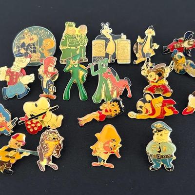 Vintage Pin Collection Including Betty Boop, Gumby & More