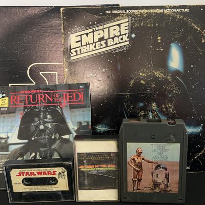 Star Wars Music Collection: 3 Albums, 2 Cassette Tapes, 8 Track and Music Book