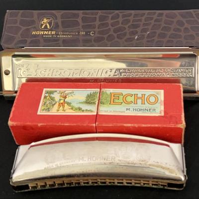 Pair Of M. Hohner Made In Germany Harmonicas 