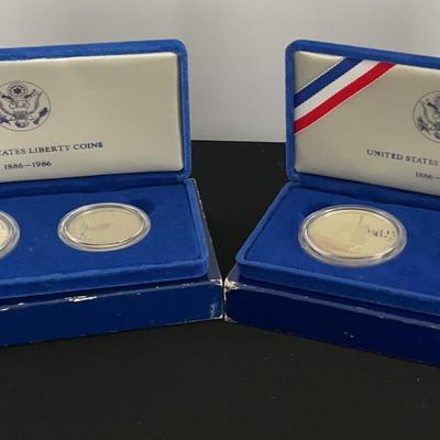 Two Sets Of United States Liberty Commemorative Coins 1886-1986