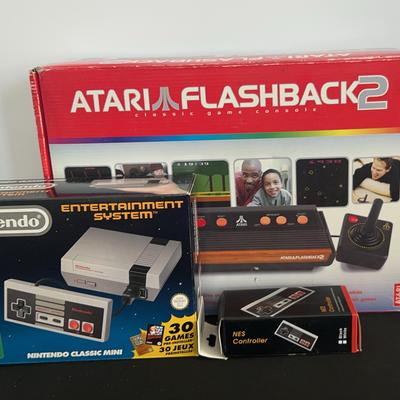 Atari & NES Consoles With Built In Games 