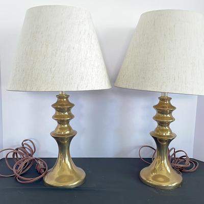 A Pair of Brass Table Lamps 