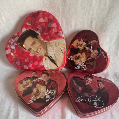 Vintage Russell Stover Elvis Presley Heart Tins