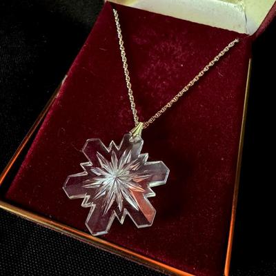 Vintage Limited Edition Gorham Crystal Snowflake Necklace (1975)