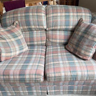 Plaid Loveseat Sofa