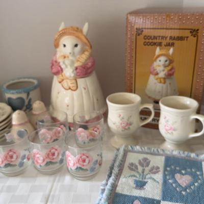 Vintage Pfaltzgraff Plus Rabbit Cookie jar & More
