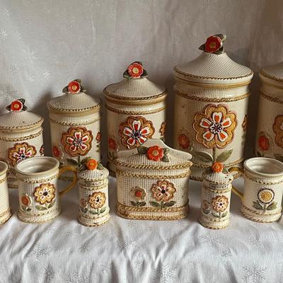 Vintage 1970s Bohemian Canister Set 