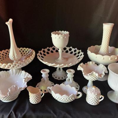 Mystery Lot: Milk Glass Hobnail Vases