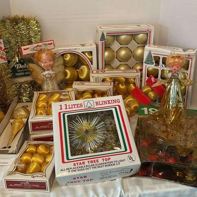  Vintage Gold Christmas Ornaments 