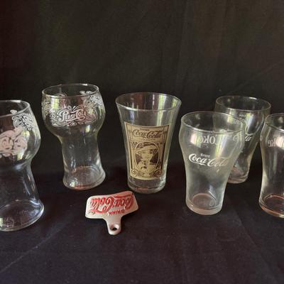 Vintage Coca Cola & Pepsi Cola Glasses (6)