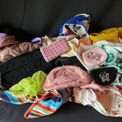 Mystery Lot: Vintage Beaded Purses + Scarves (1950s)