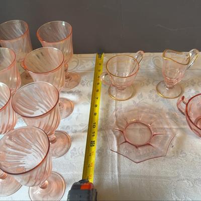 Pink Depression Glasses And Other Pieces