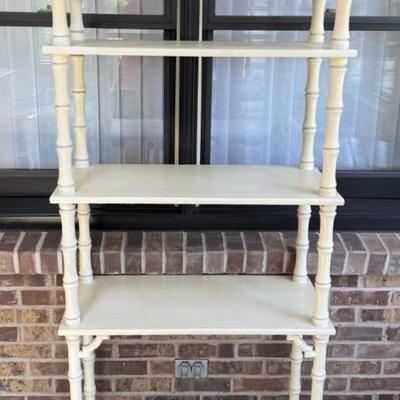 Mid Century (MCM) Ivory Colored 5-Tier Wooden Shelf 