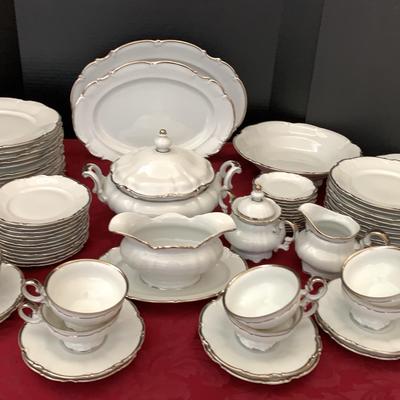 Complete Set Of “Wedding Band” Bavarian Fine China plus Serving Pieces