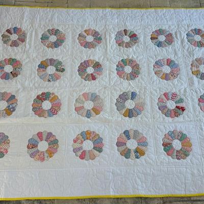 Large Handmade Dresden Plate Quilt 