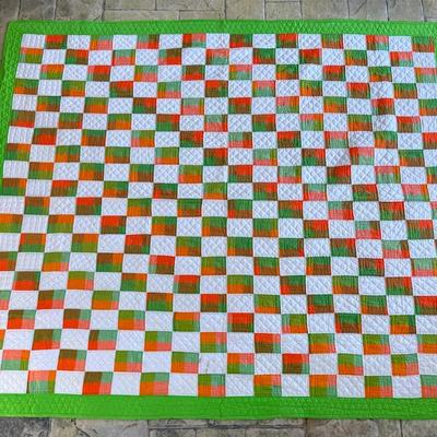 Vintage Handmade Patchwork Quilt In The Harvest Path Style/Pattern