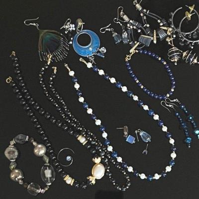 Blue Tone Costume Jewelry 