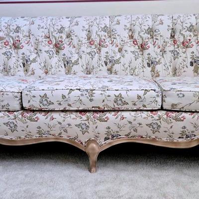 Tufted Button French Provincial Floral Sofa