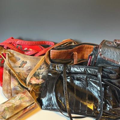 Eelskin, Faux Croc, Embellished Handbags and Wallet (6 pieces)