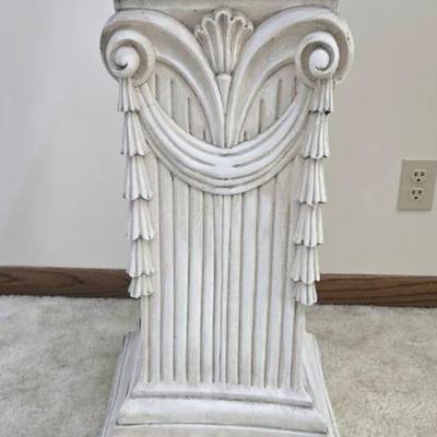 Draped Plaster Pillar Column Pedestal Stand
