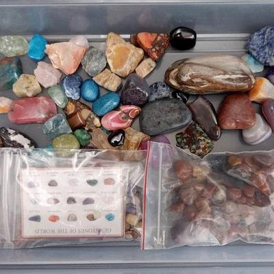 Variety Of Polished And Raw Stones