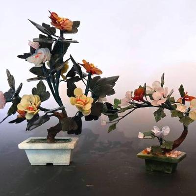 Vintage Stone Floral Bonsai Trees