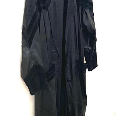 Vintage Embellished Suede Leather Coat, Full Length 
