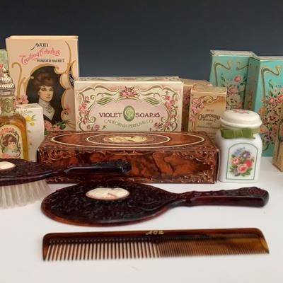 Avon Colognes, Soaps And Talc Plus Two Brush And Comb Sets