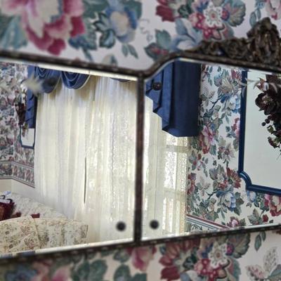 Vintage Triptych Beveled Mirror
