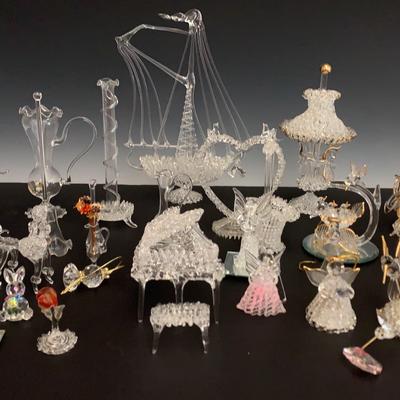 Crystal and Acrylic Figurines with Ornaments