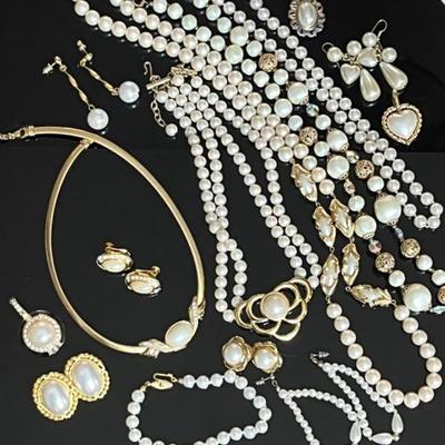 Faux Pearl Jewelry with Napier and Trifari