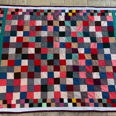 Vintage Handmade ‘Scrap Patch’ Patchwork Quilt