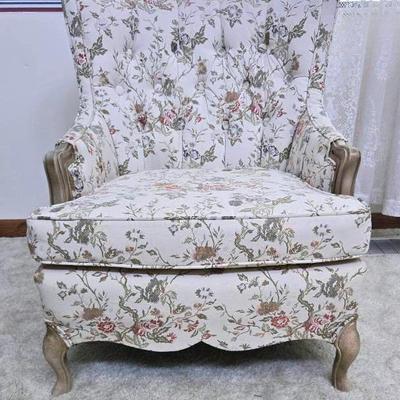 French Provincial Side Chair With Tufted Buttons