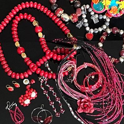 Red Tone Costume Jewelry 