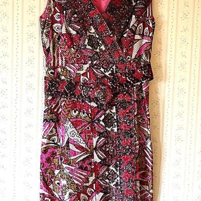 Mod 60s Metallic Psychedelic Maxi Dress 