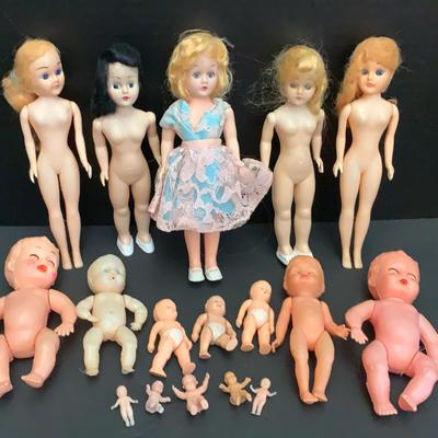 Variety Of Small Vintage Plastic Dolls
