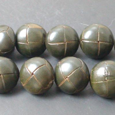 Olive Green Leather Buttons 