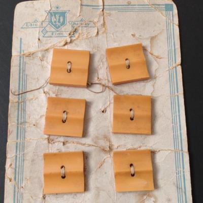 Square Butterscotch Buttons on Original Card