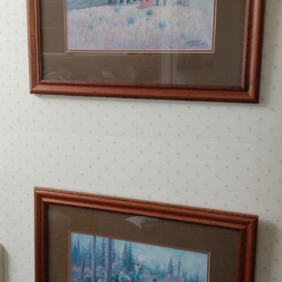 Fred Oldfield (1918-2017) Framed Prints "The Homesteader" &"Cascade Lumberjacks"
