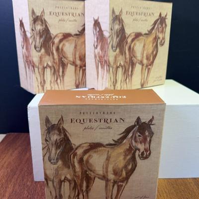 Pottery Barn Equestrian Appetizer Plates 